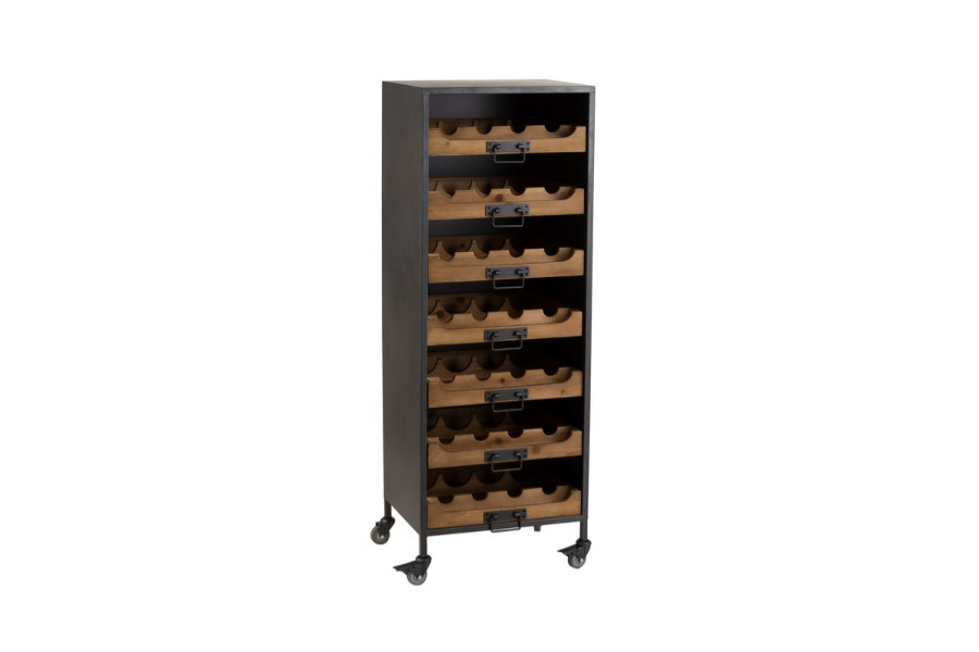 Armoire à Vin Noire MROJISC Avec étagères à Verres Et 2 Tiroirs - 80x38x94 Cm - En MDF Et Verre - Pour Salon, Cuisine, Salle à Manger