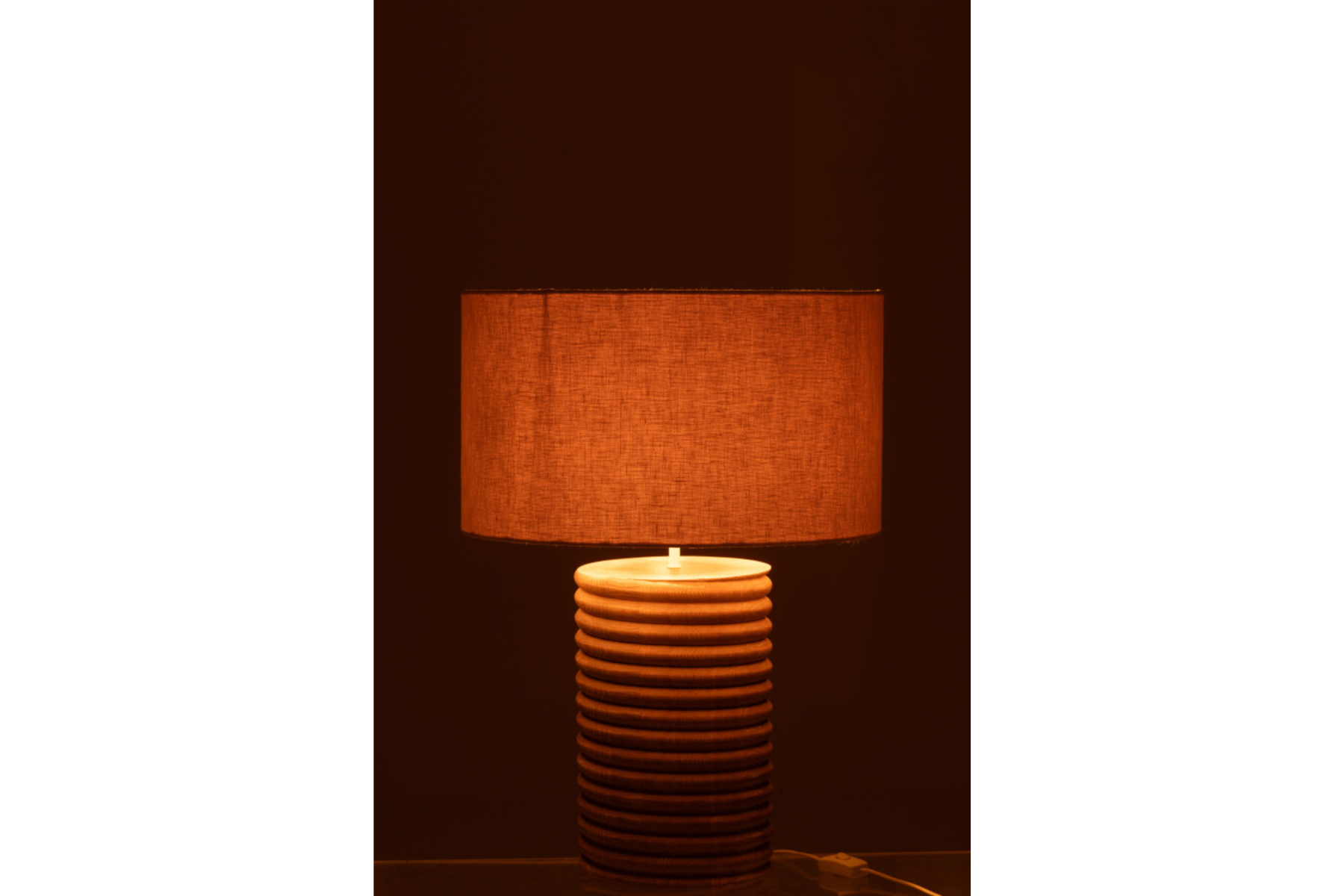 LAMPE FILETAGE BOIS/GRIS LARGE  AMBIANCE