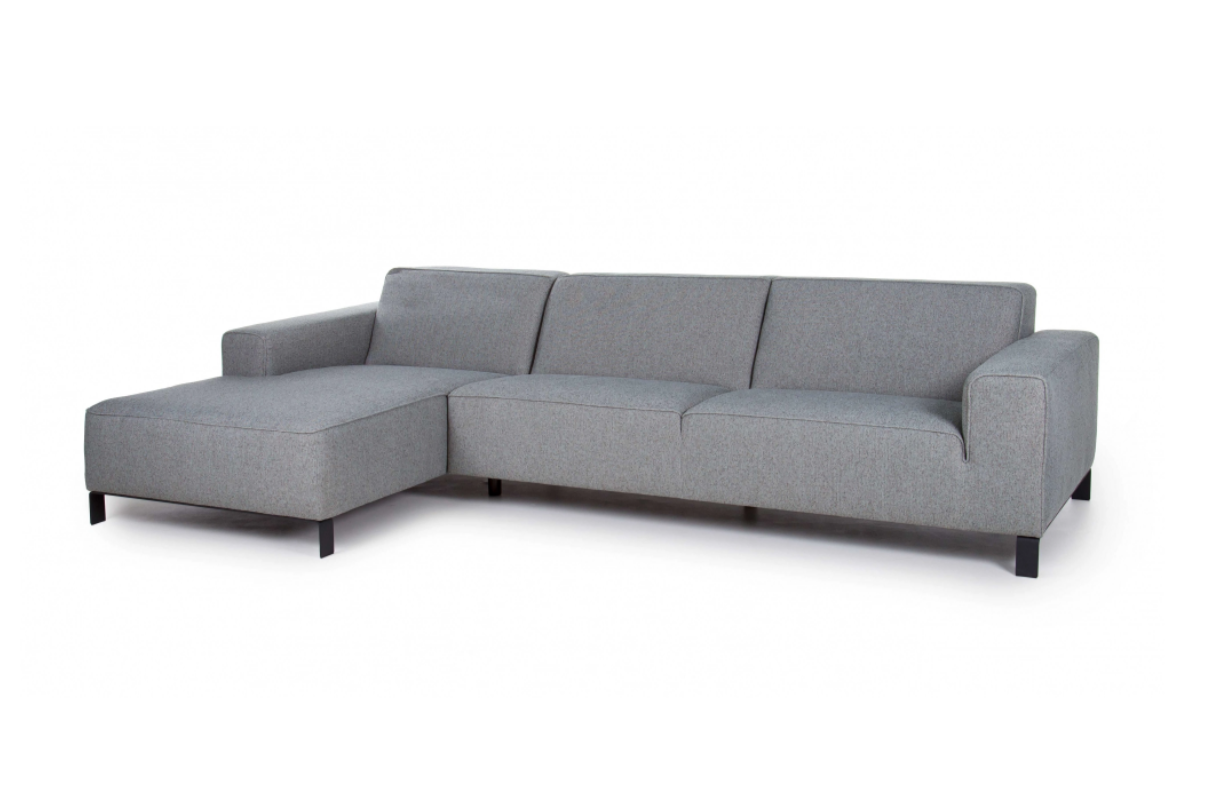 canapé avec méridienne en tissu gris moyen serino canapé avec méridienne en tissu gris moyen serino